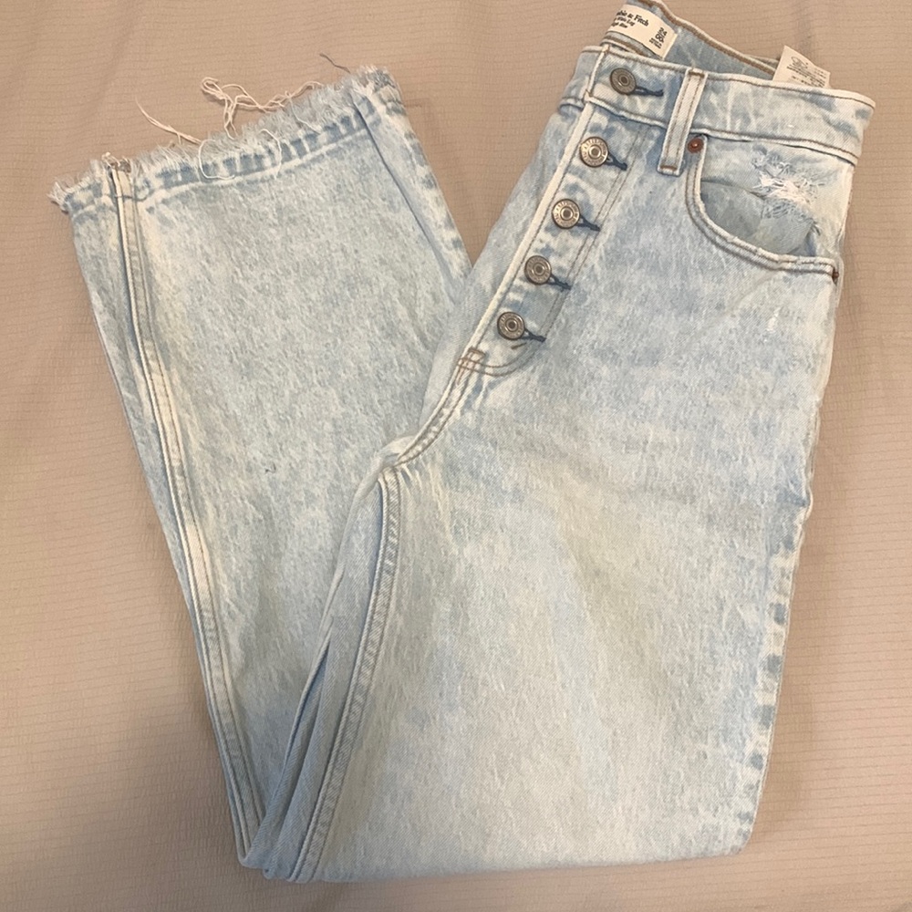 Abercrombie crop wide leg jeans